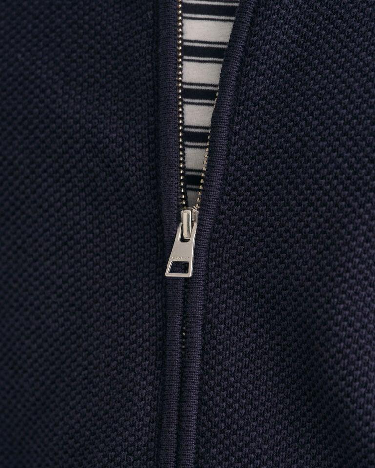 Gant Cárdigan en piqué de algodón con cremallera Última moda