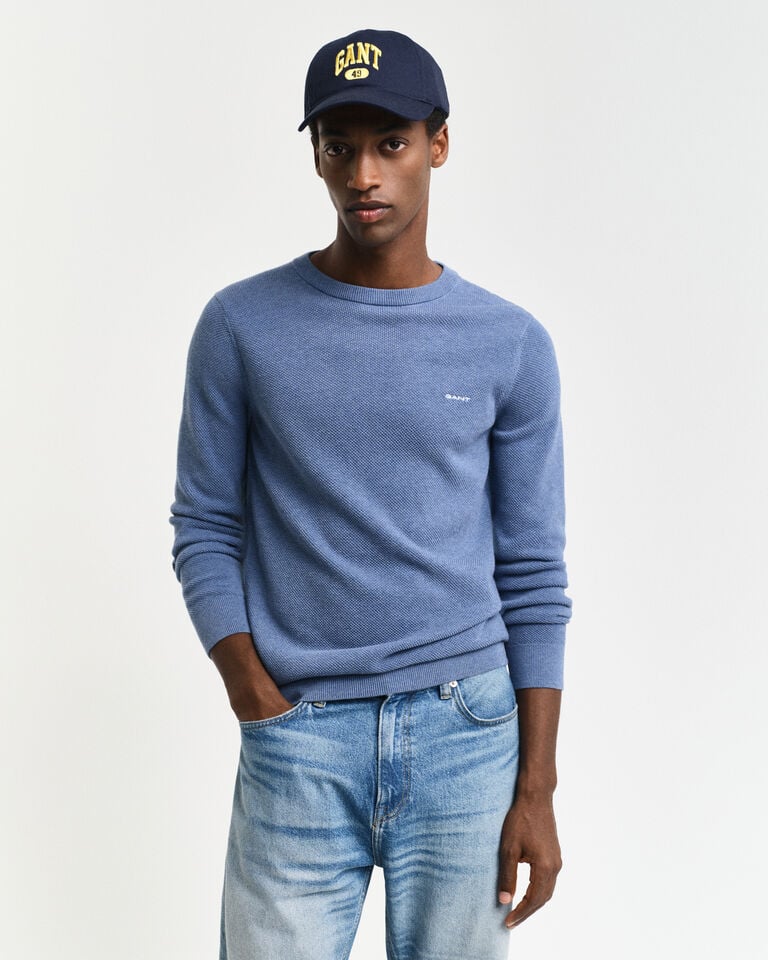 Gant Jersey de cuello redondo en piqué de algodón