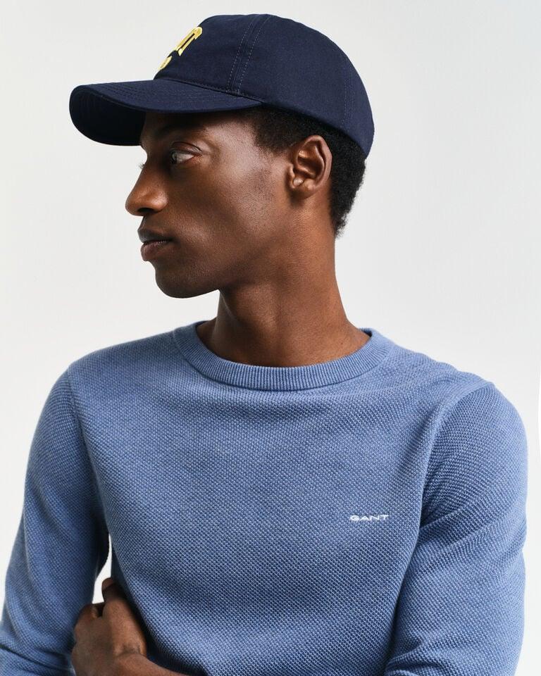 Gant Jersey de cuello redondo en piqué de algodón Descuento por venta flash