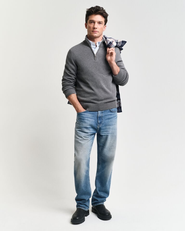 Gant Jersey de algodón con media cremallera Casual Ofertas de temporada