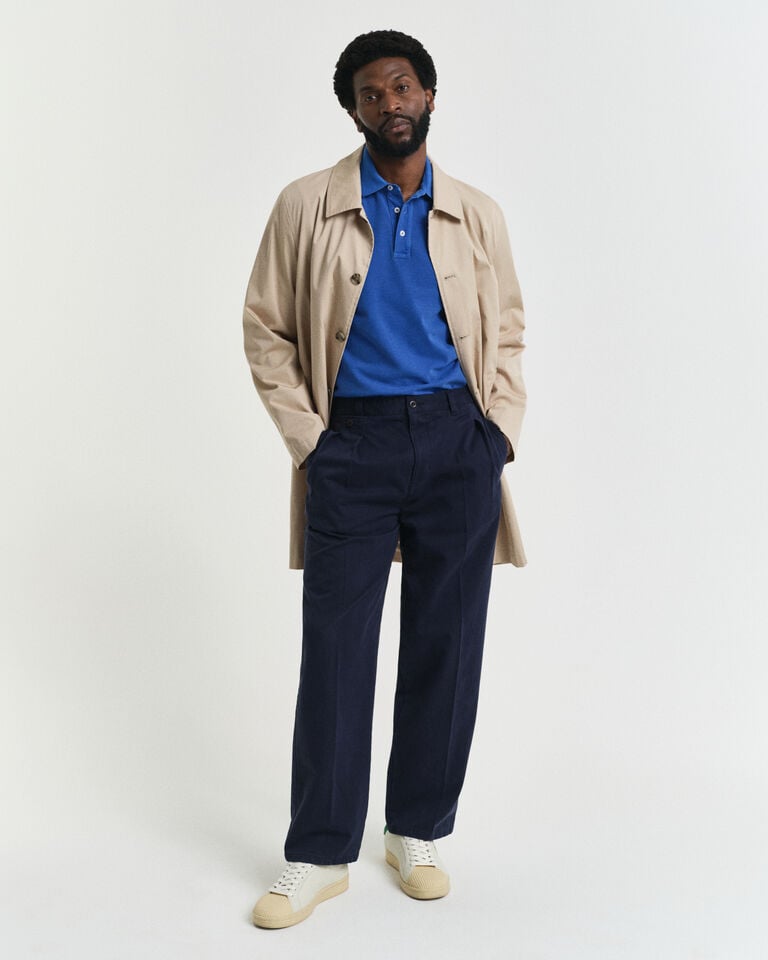 Gant Pantalones chinos de pinzas Relaxed Fit en sarga de algodón