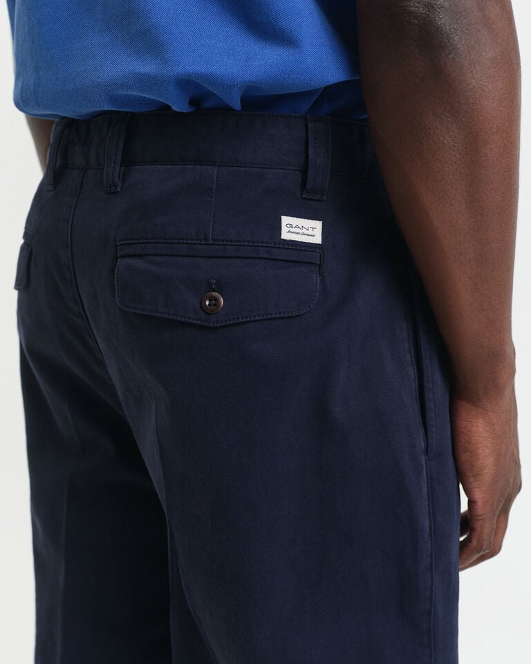 Gant Pantalones chinos de pinzas Relaxed Fit en sarga de algodón Ventas relámpago