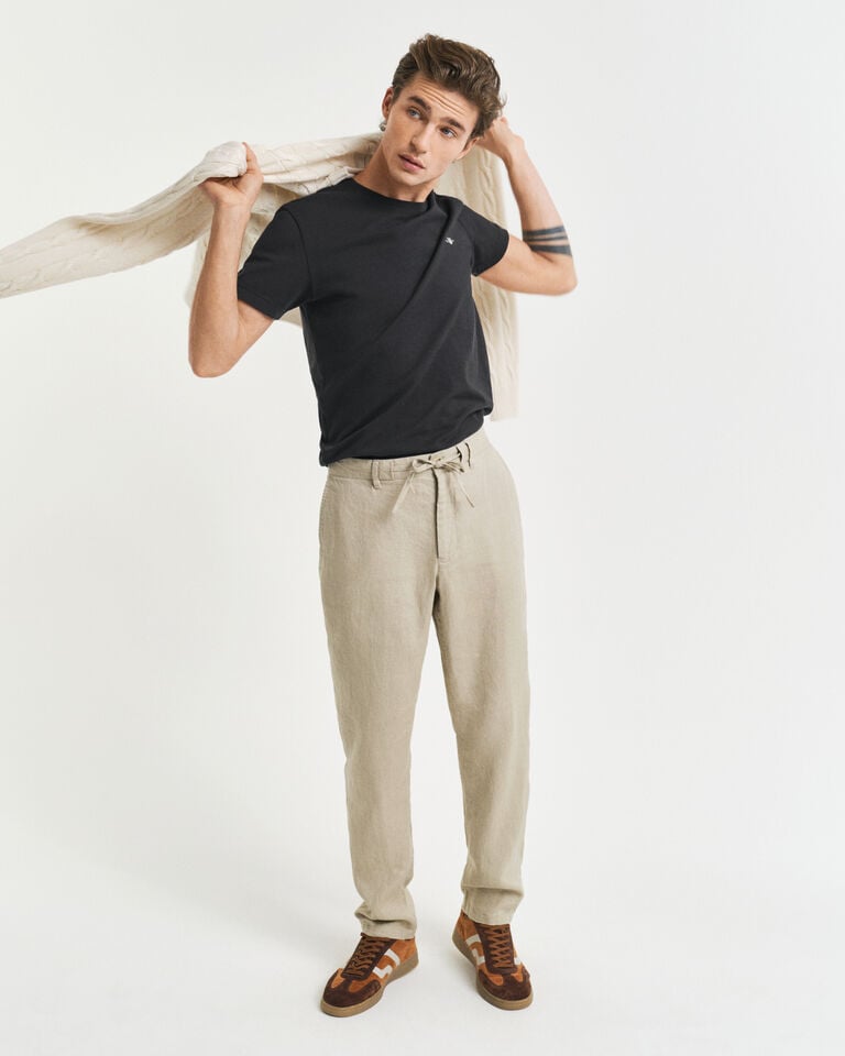 Gant Pantalones Relaxed Fit de lino con cordón ajustable Oferta especial