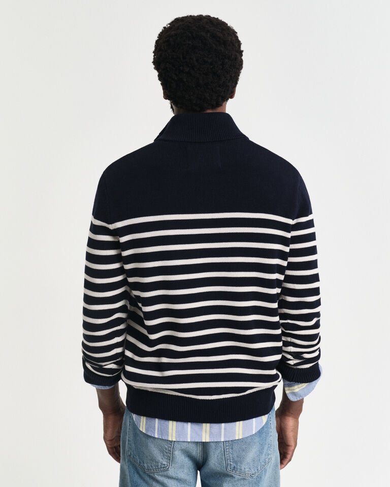 Gant Jersey de algodón a rayas con media botonadura en el cuello Oferta exclusiva