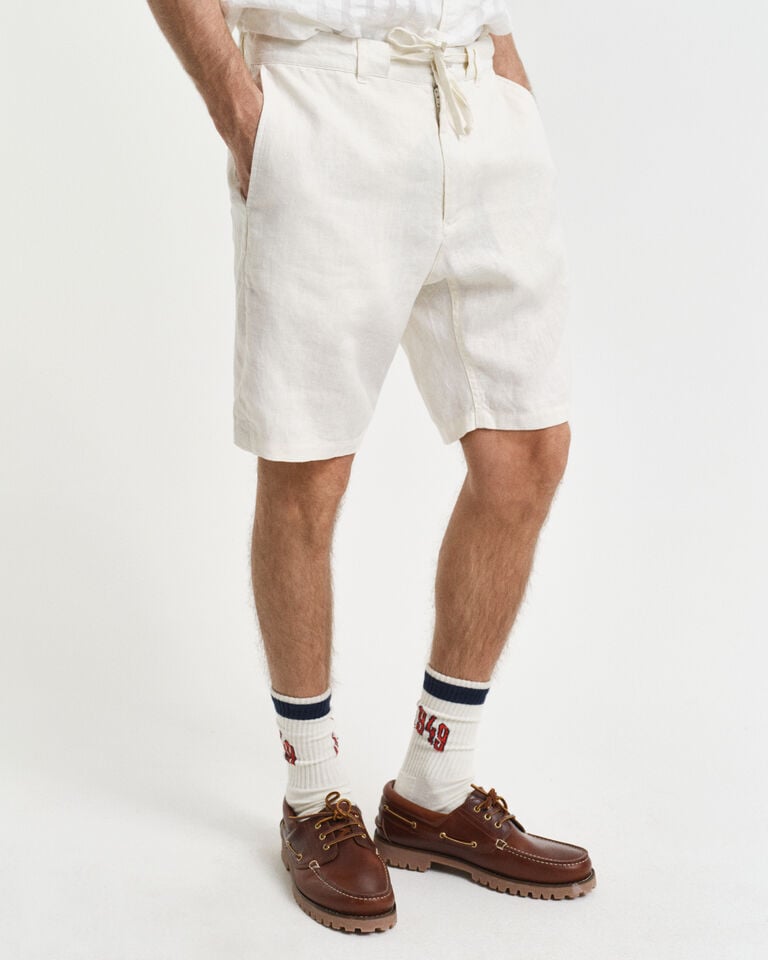 Gant Pantalones cortos Relaxed Fit de lino con cordón ajustable Outlet online