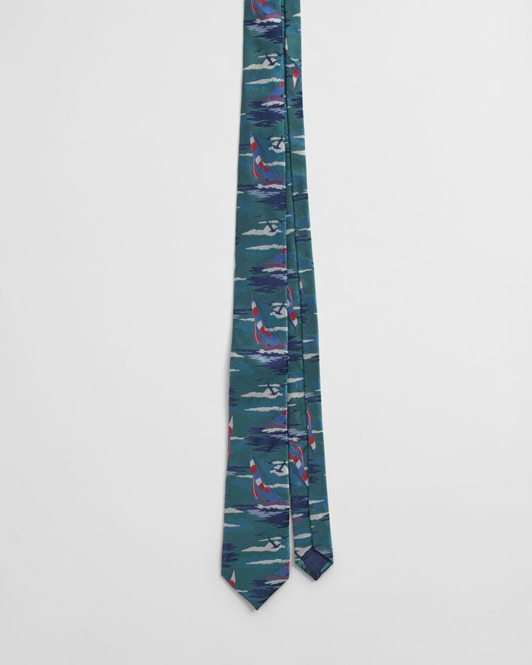 Gant Corbata de seda con estampado Sailing Superdescuento