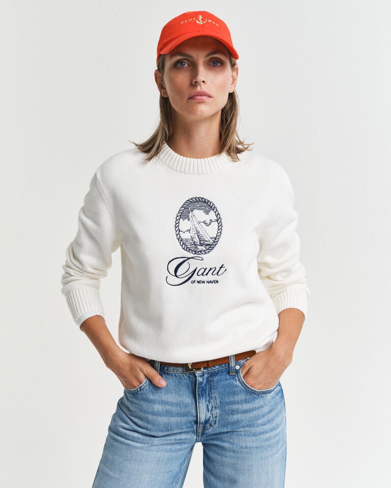 Gant Jersey Graphic de algodón con cuello redondo Precios de Black Friday