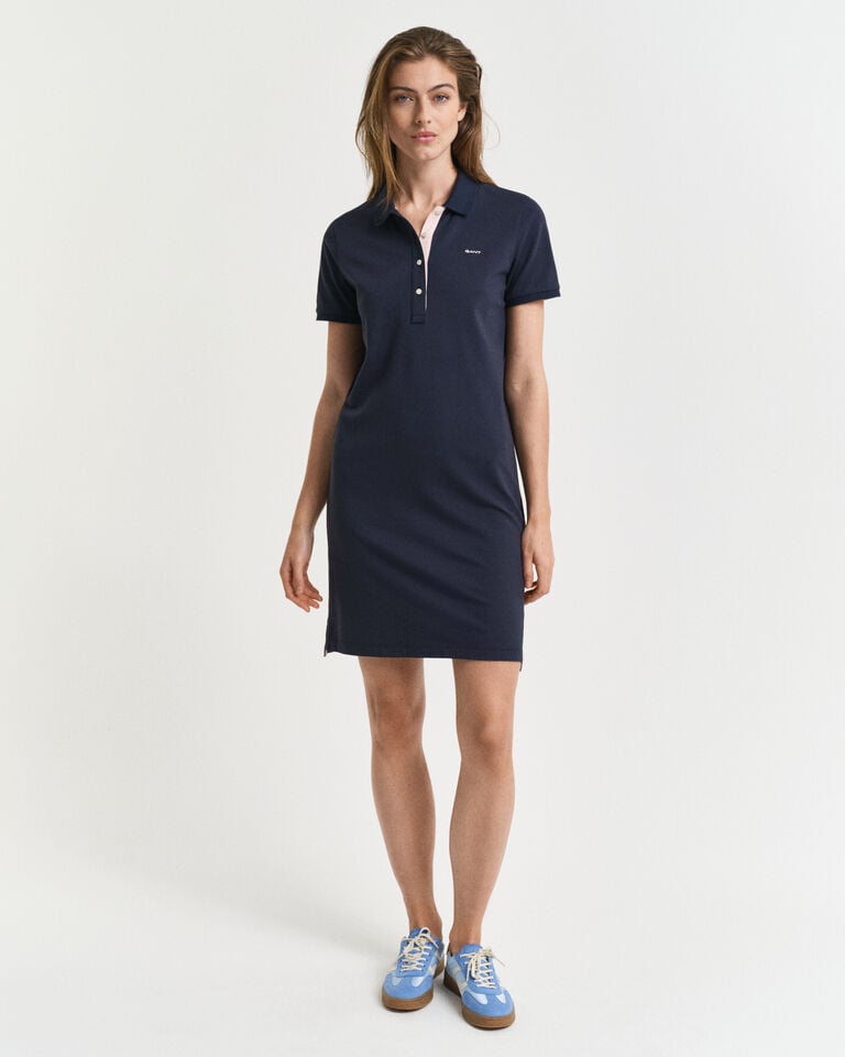 Gant Vestido tipo polo de piqué con cuello en contraste