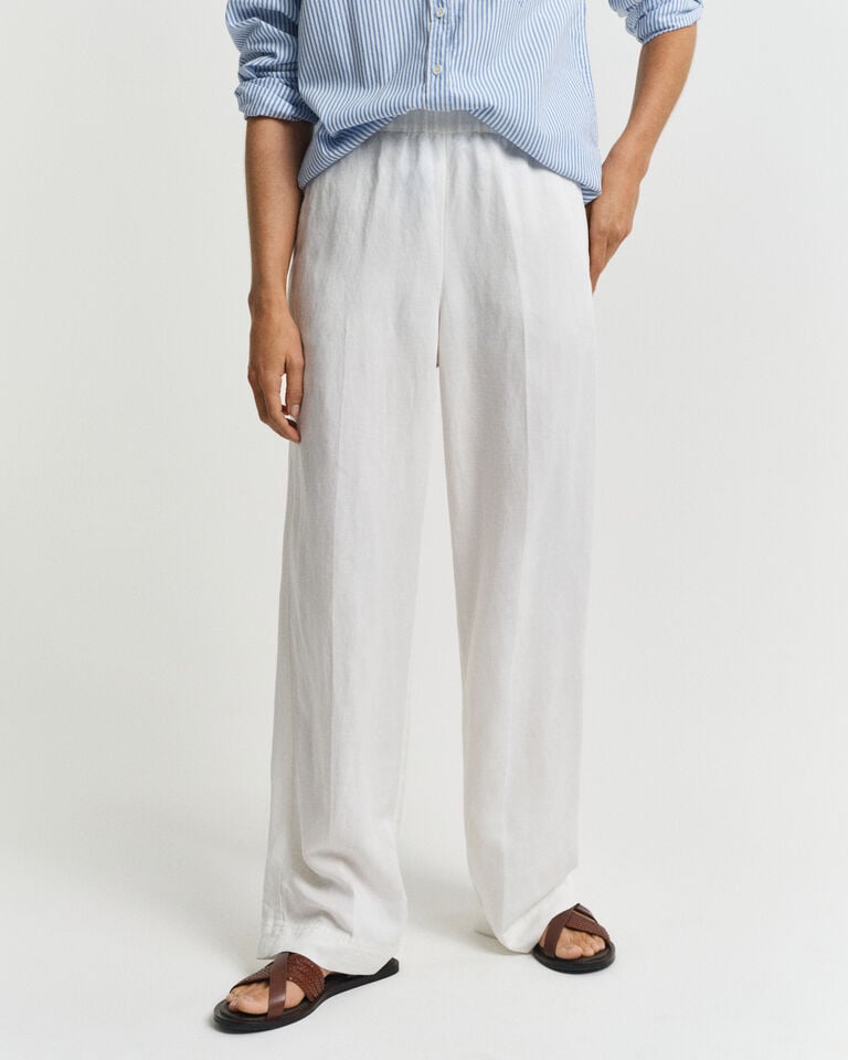Gant Pantalones Relaxed Fit en mezcla de lino Pull-On Outlet online