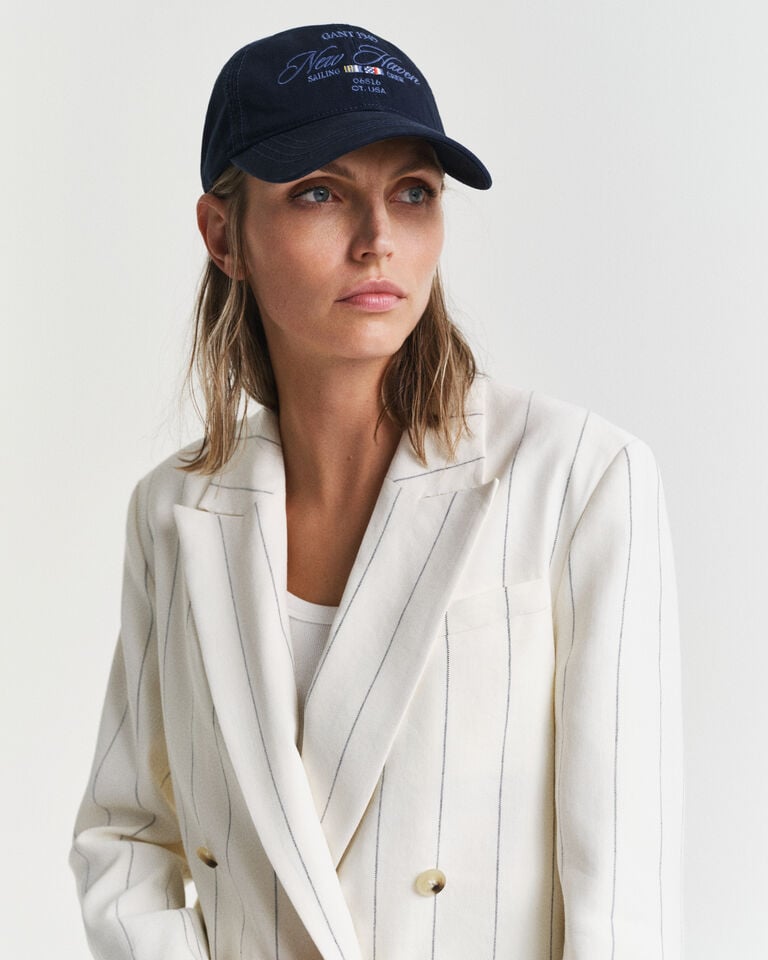 Gant Americana Club de lino con raya diplomática Rebajas de fábrica