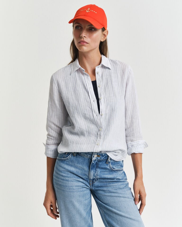Gant Camisa Regular Fit de lino a rayas Liquidación