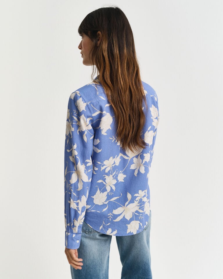 Gant Camisa Regular Fit de lino con estampado floral Rebajas online