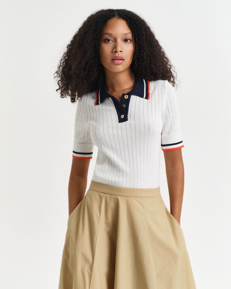 Gant Rugger de manga corta con acanalado en contraste