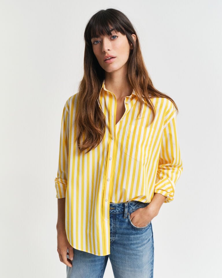 Gant Camisa de popelina clásica de rayas Relaxed Fit