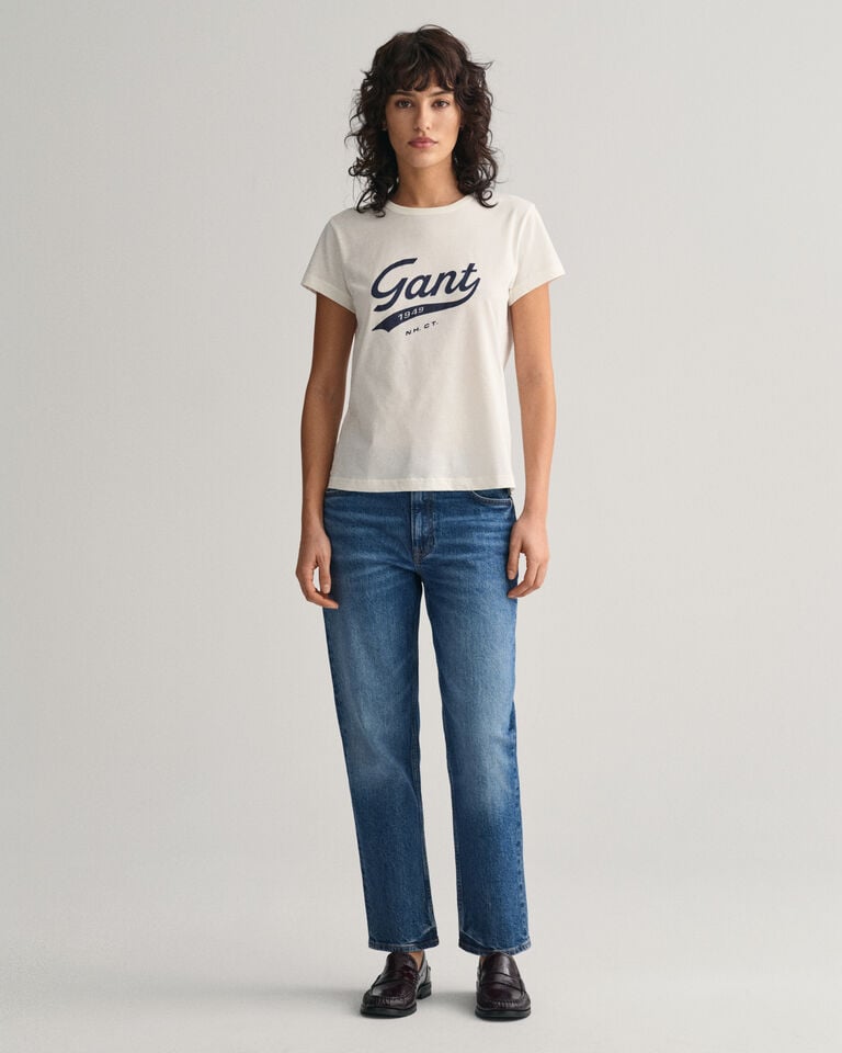Gant Vaqueros tobilleros rectos de talle alto En oferta