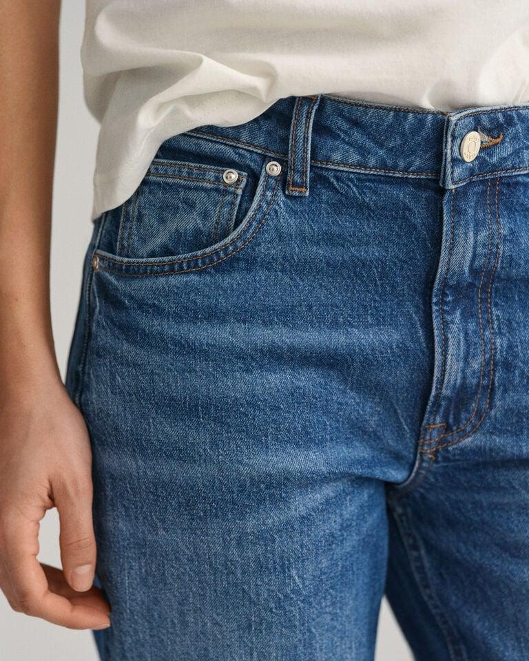 Gant Vaqueros tobilleros rectos de talle alto En oferta