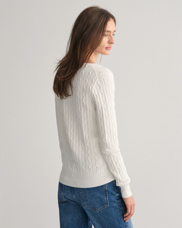 Gant Jersey de punto de ochos con cuello de pico en algodón elástico Tienda
