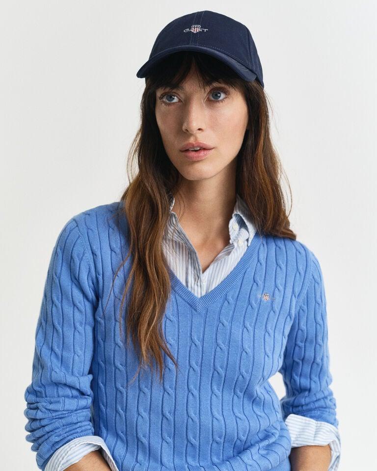 Gant Jersey de punto de ochos con cuello de pico en algodón elástico Solo queda un día