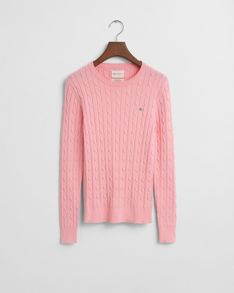 Gant Jersey de cuello redondo y punto de ochos en algodón elástico
