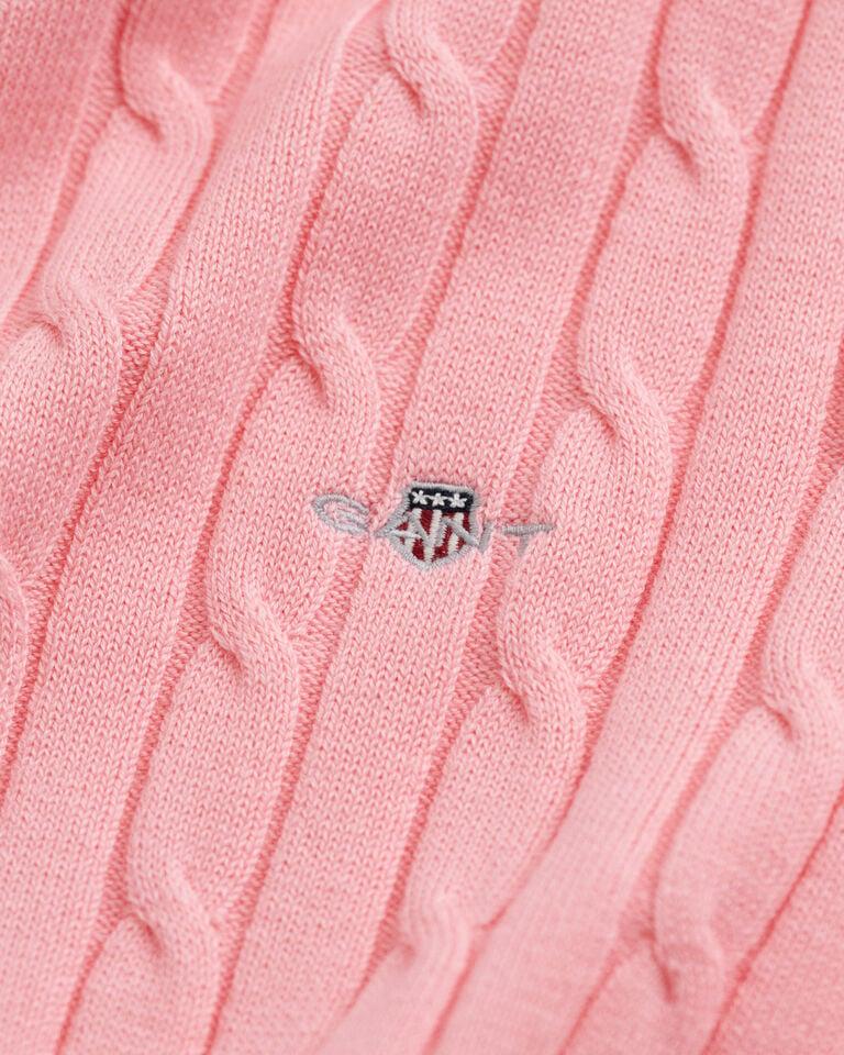 Gant Jersey de cuello redondo y punto de ochos en algodón elástico Superdescuento