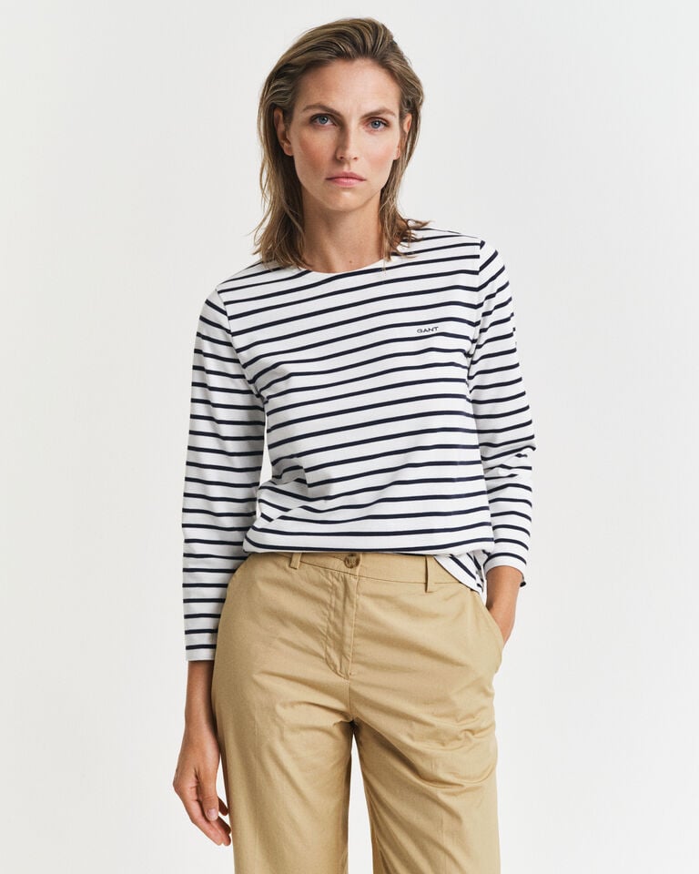 Gant Camiseta de manga 3/4 a rayas bretonas Ahorra y exporta