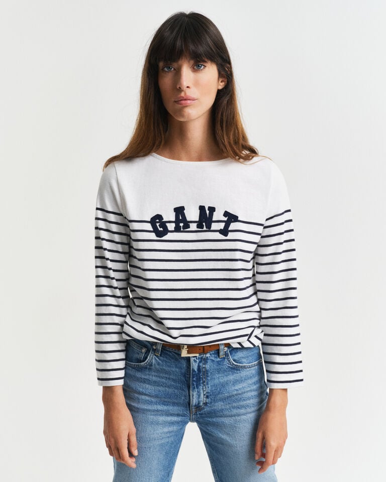 Gant Camiseta a rayas bretonas con cuello de barco Precios de Black Friday