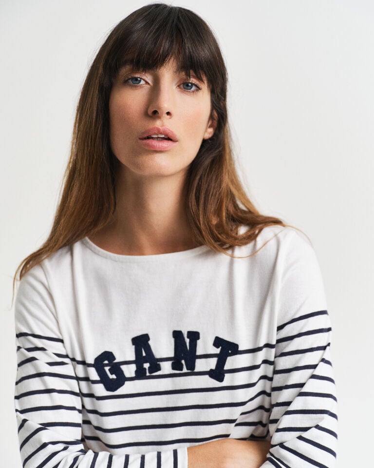 Gant Camiseta a rayas bretonas con cuello de barco Precios de Black Friday