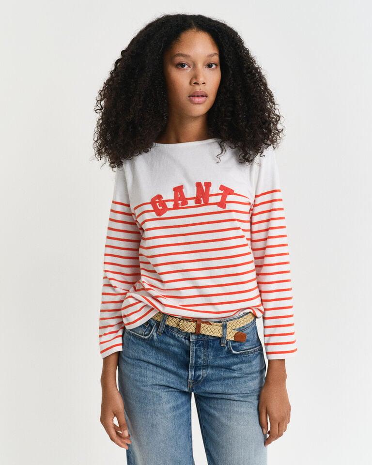 Gant Camiseta a rayas bretonas con cuello de barco