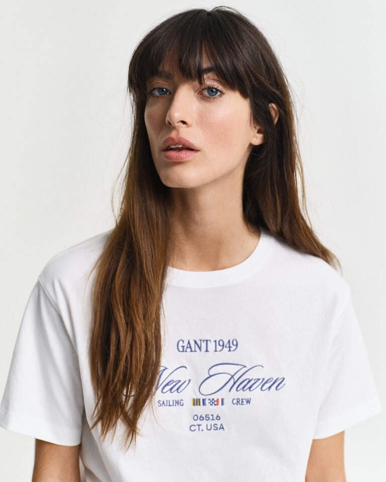 Gant Camiseta de cuello redondo Sailing Graphic Descuentos del mes