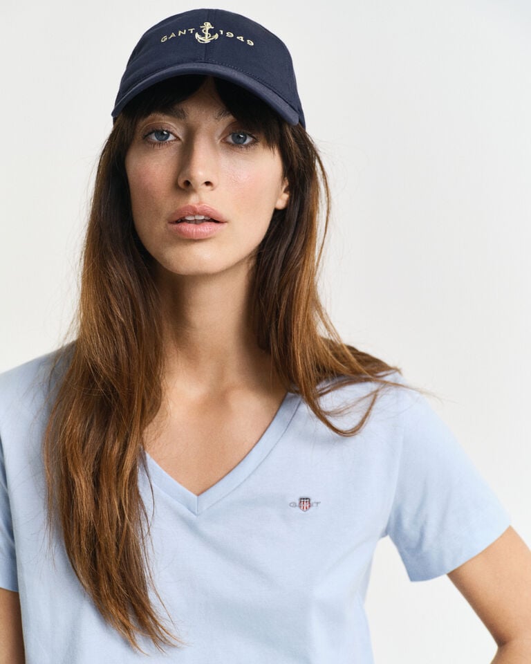 Gant Camiseta Shield con cuello de pico Descuento por venta flash