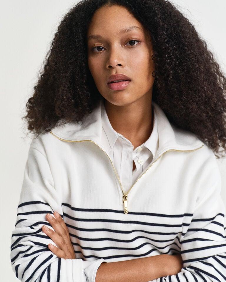 Gant Sudadera con media cremallera canalé y rayas bretonas Los más vendidos