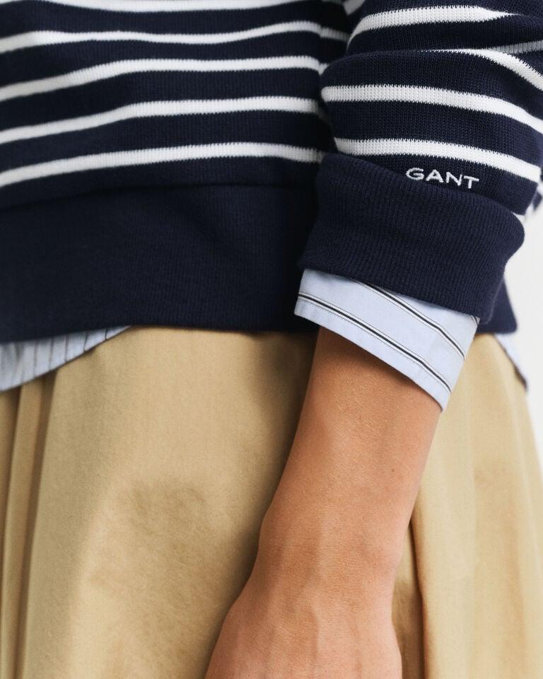 Gant Sudadera con media cremallera canalé y rayas bretonas Descuento