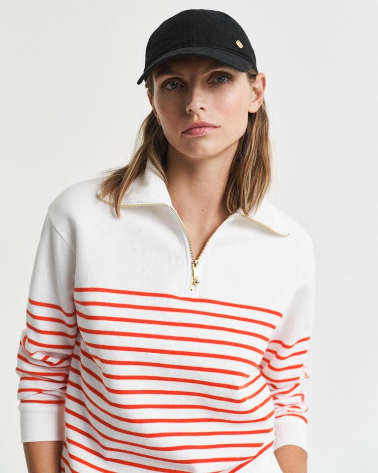 Gant Sudadera con media cremallera canalé y rayas bretonas Últimos 3 días
