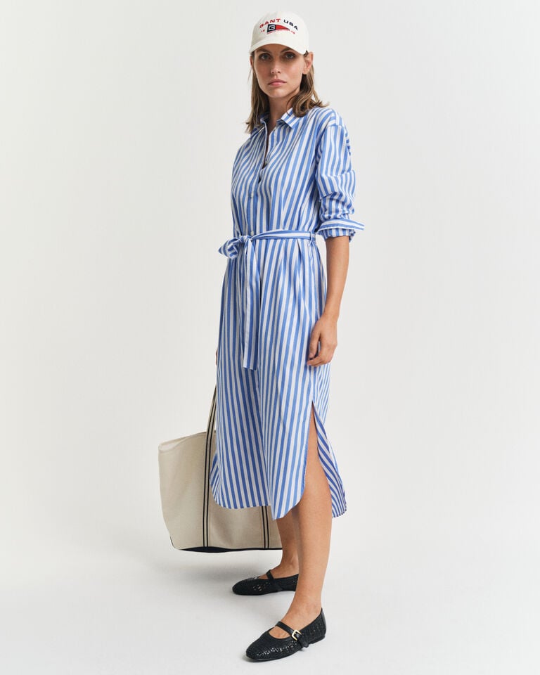 Gant Vestido camisero de popelina a rayas