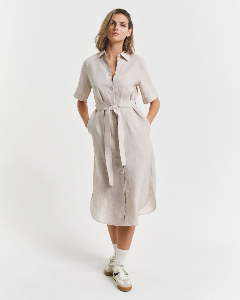 Gant Vestido camisero de manga corta de lino
