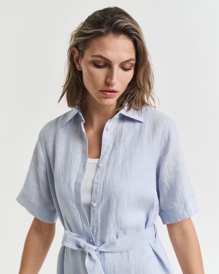 Gant Vestido camisero de manga corta de lino Promoción por tiempo limitado