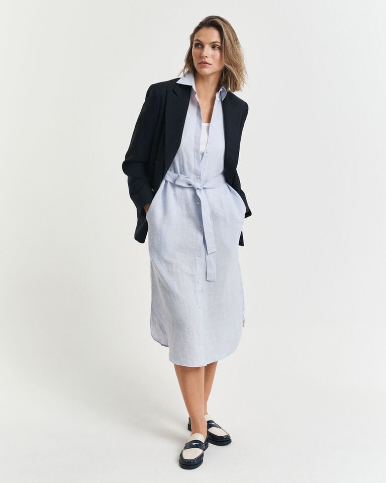 Gant Vestido camisero de manga corta de lino Promoción por tiempo limitado