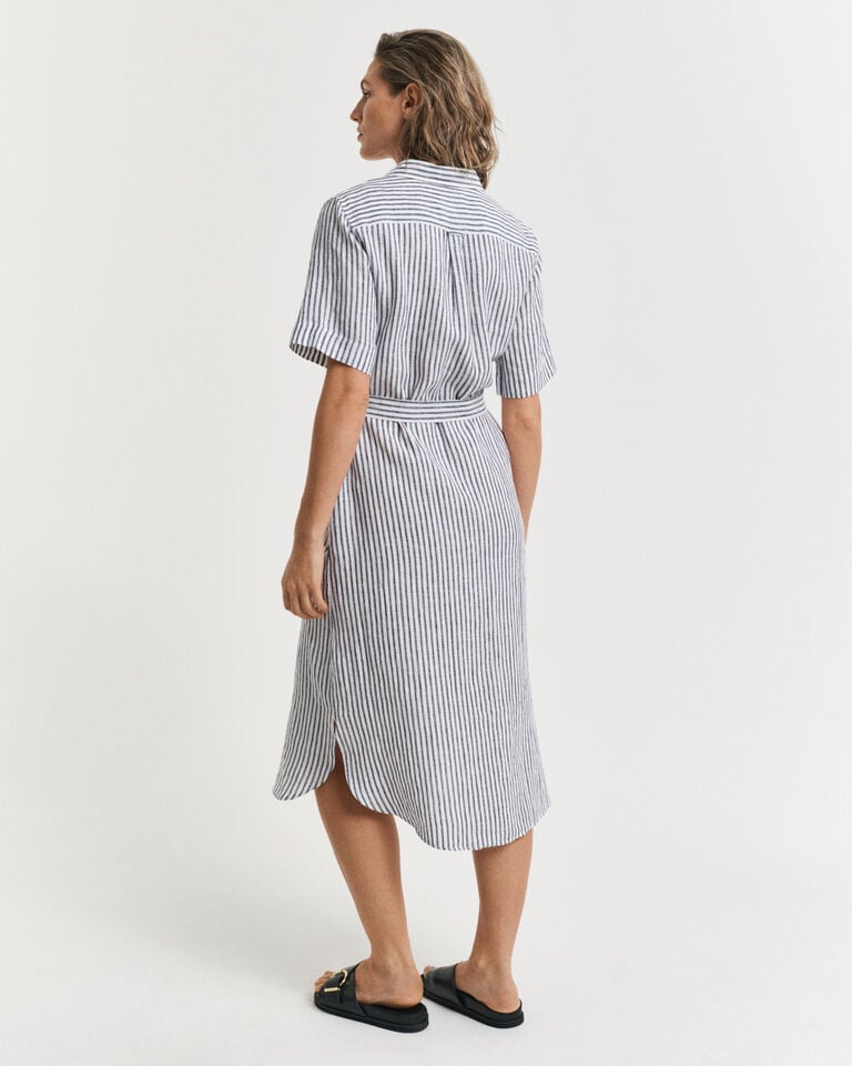 Gant Vestido camisero de lino a rayas Grandes descuentos