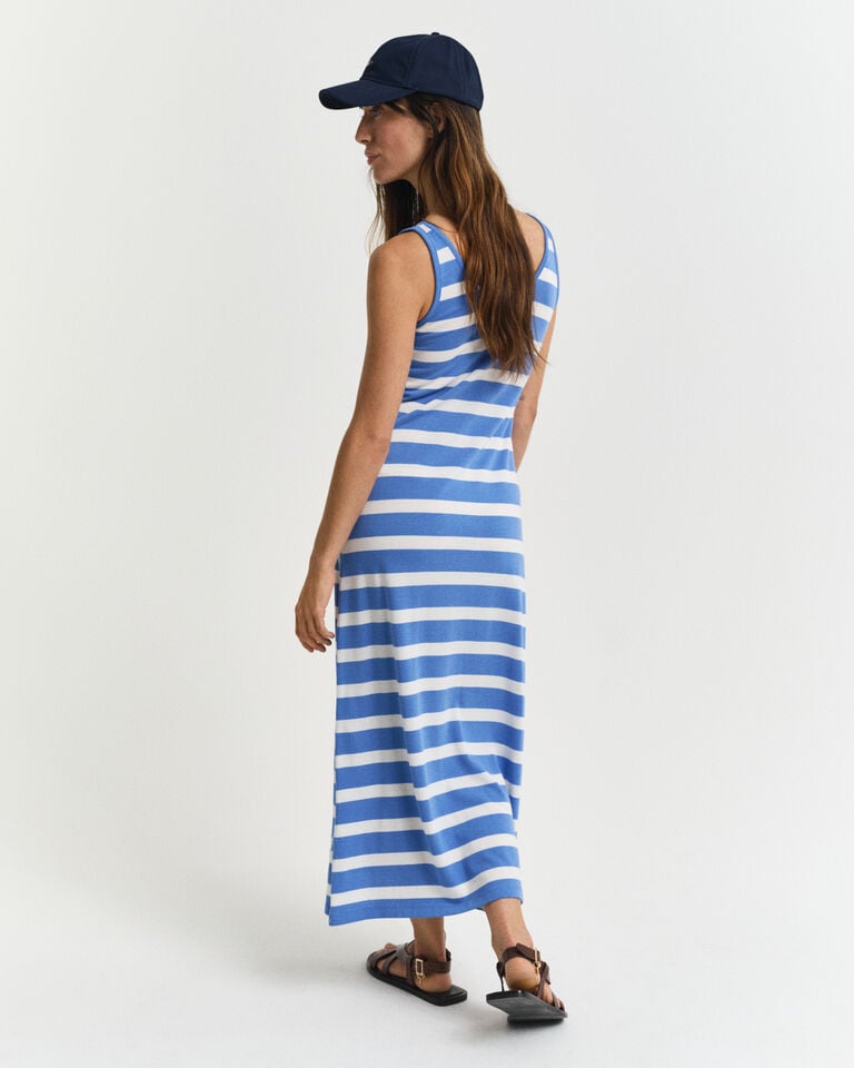 Gant Vestido tipo camiseta de tirantes de punto midi a rayas Descuentos del mes