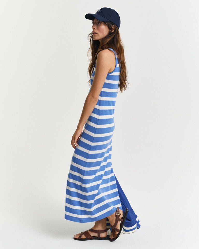 Gant Vestido tipo camiseta de tirantes de punto midi a rayas Descuentos del mes