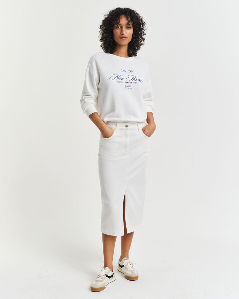 Gant Falda vaquera midi blanca
