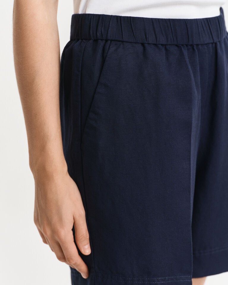 Gant Pantalones cortos Relaxed Fit en mezcla de lino Pull-On Precio ultrabajo