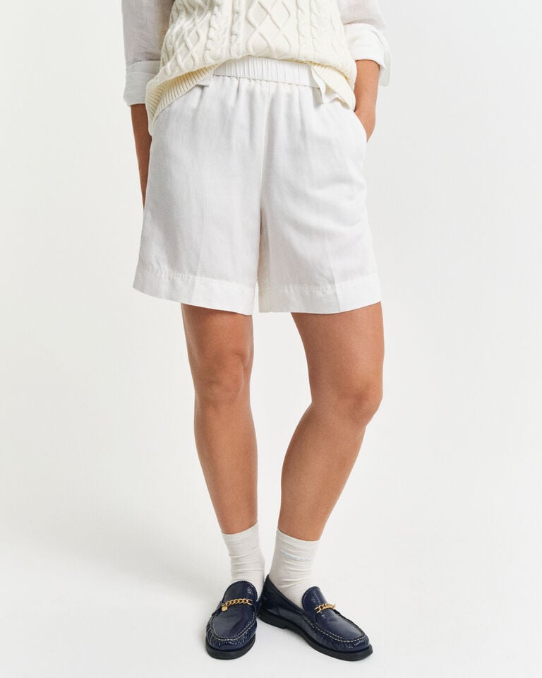 Gant Pantalones cortos Relaxed Fit en mezcla de lino Pull-On Outlet online