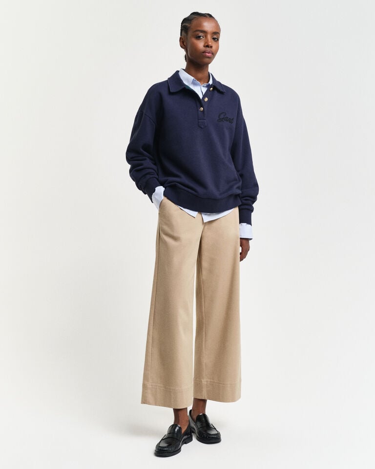 Gant Pantalones de algodón con pernera ancha de largo tobillero Rebajas baratas