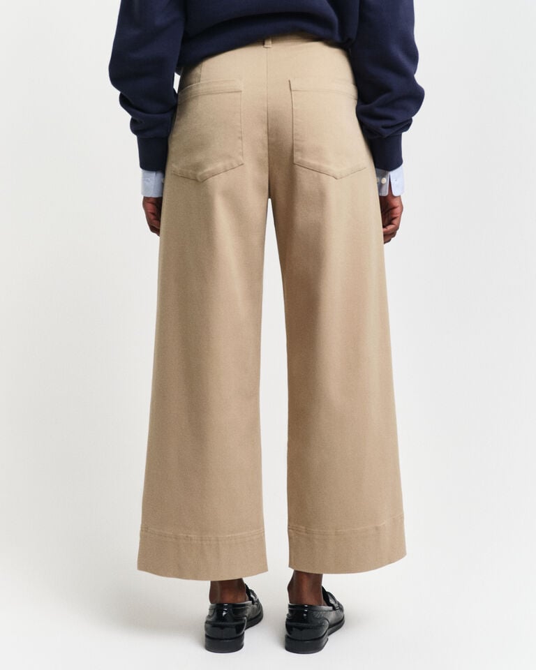 Gant Pantalones de algodón con pernera ancha de largo tobillero Rebajas baratas