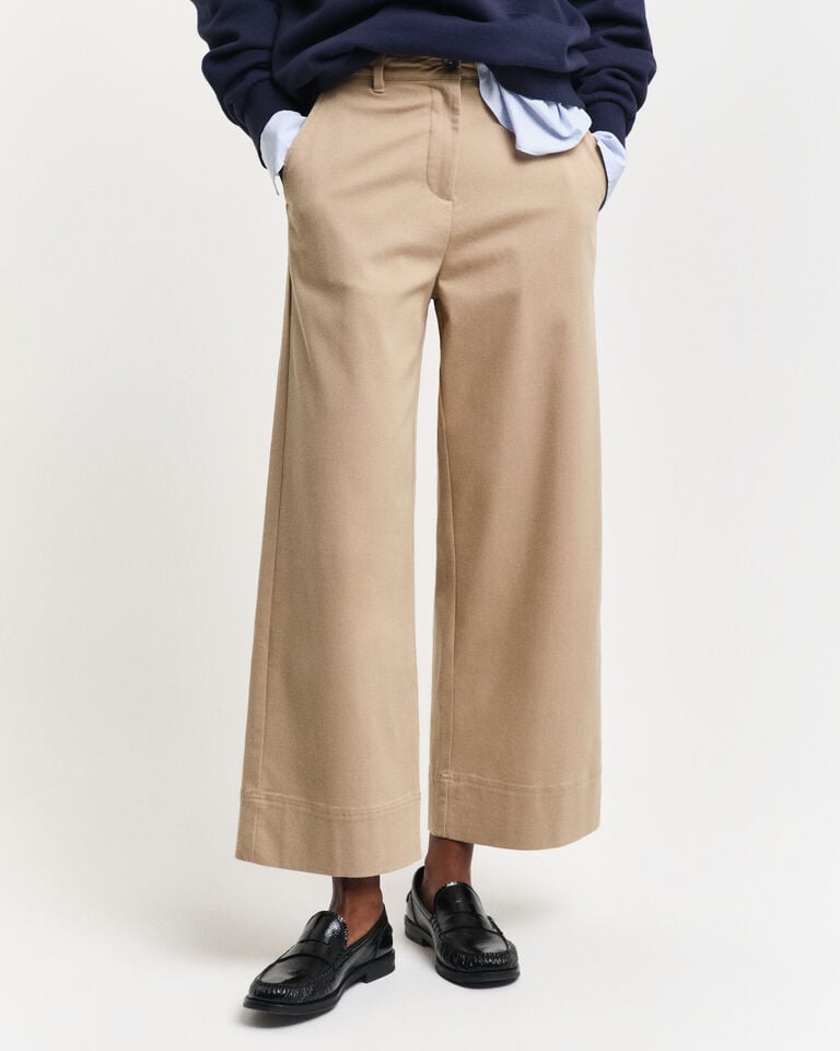 Gant Pantalones de algodón con pernera ancha de largo tobillero Rebajas baratas