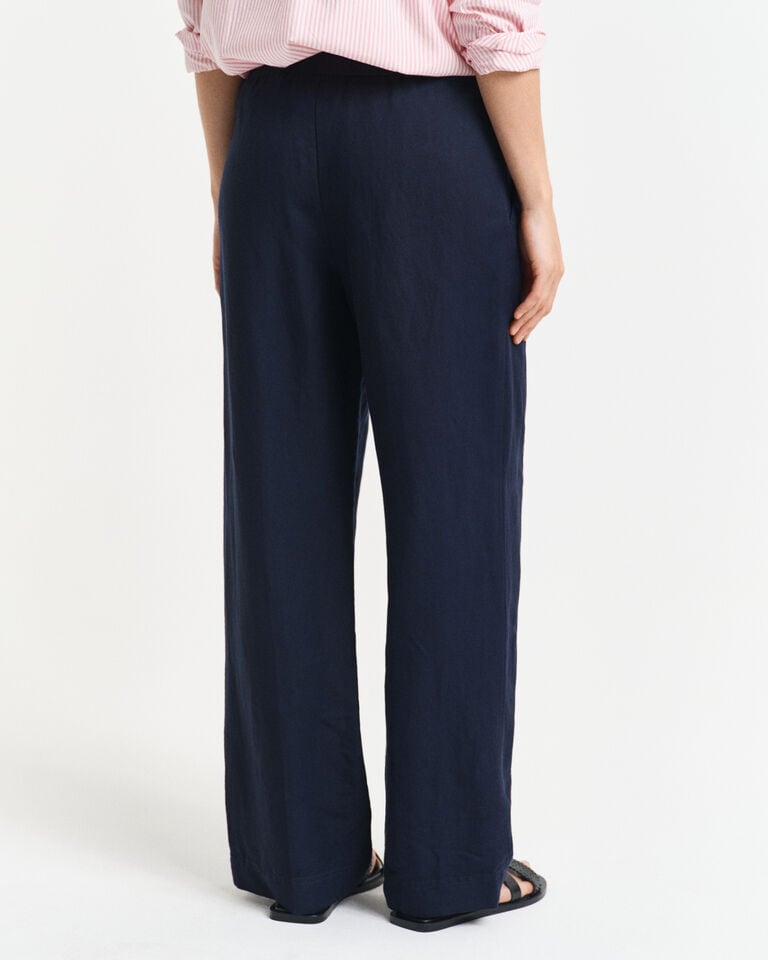 Gant Pantalones Relaxed Fit en mezcla de lino Pull-On Tienda