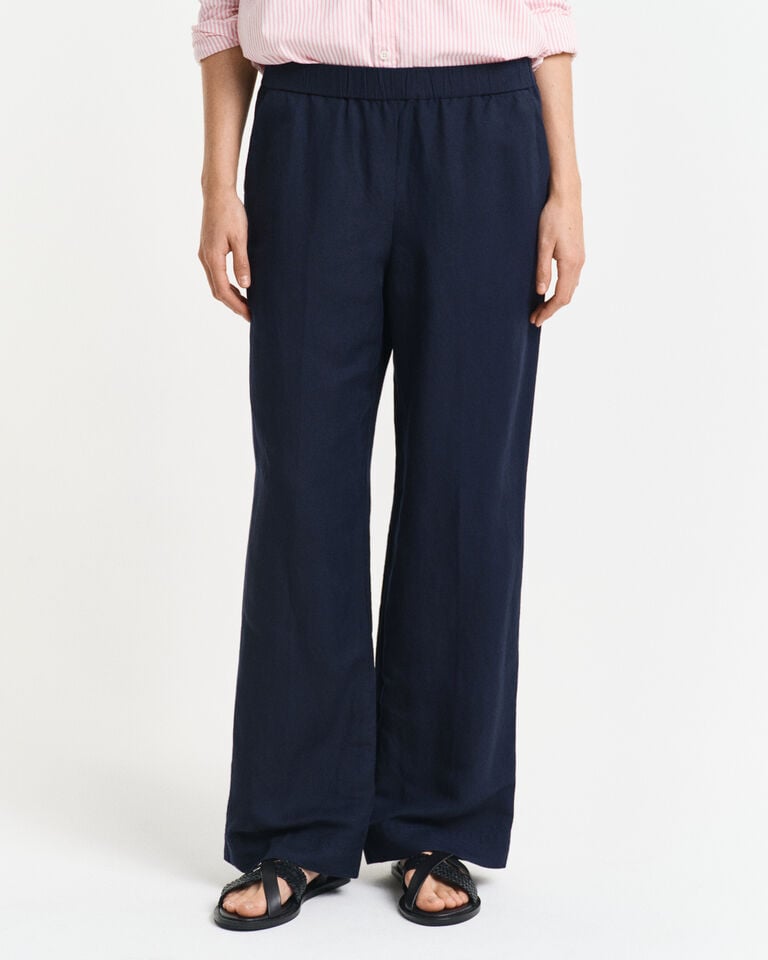 Gant Pantalones Relaxed Fit en mezcla de lino Pull-On Tienda