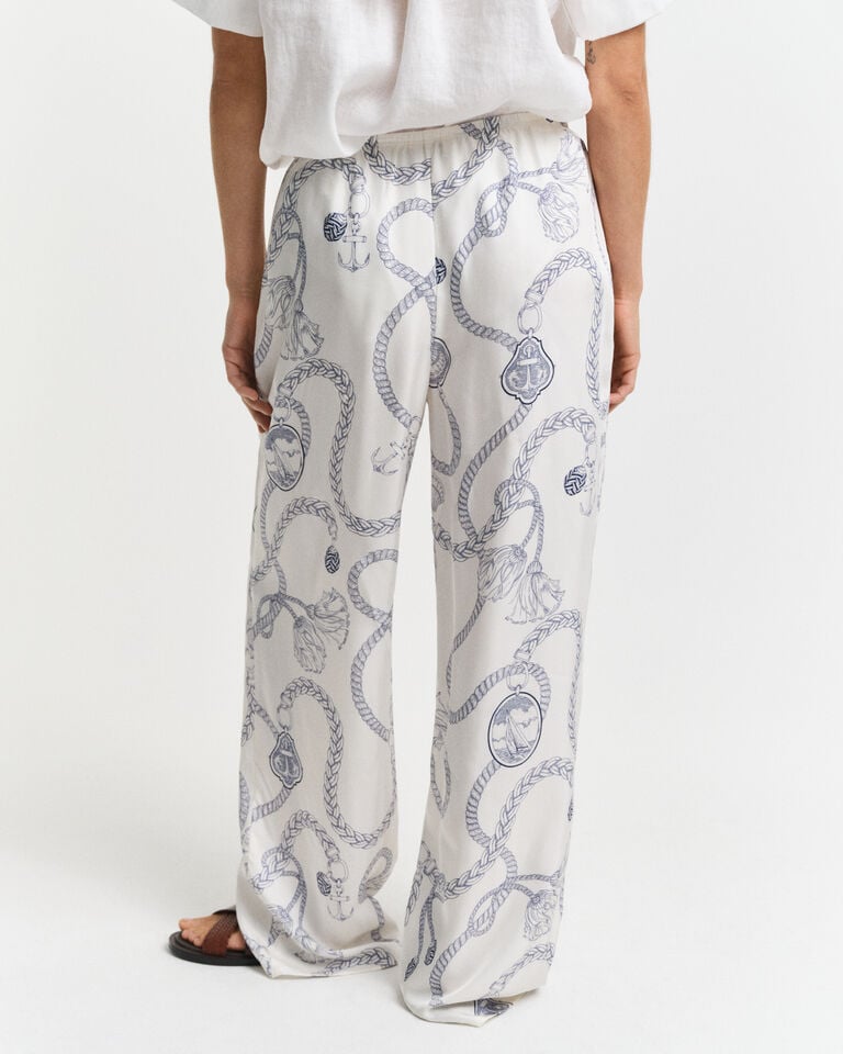 Gant Pantalones Relaxed Fit Sailing Print con cordón ajustable Oferta especial