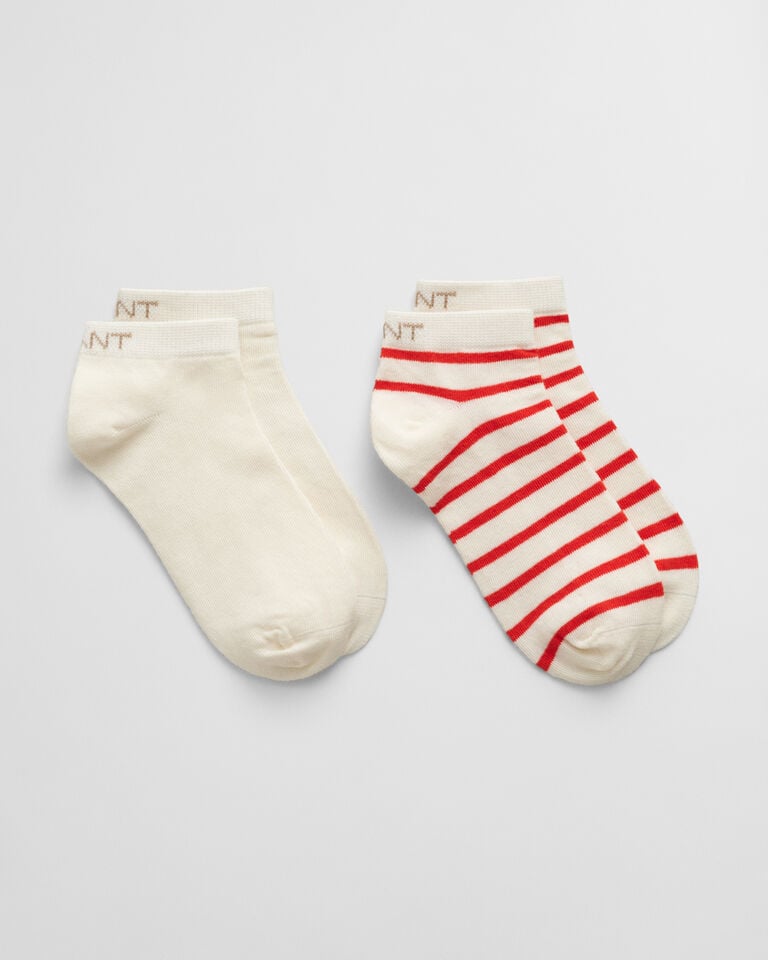 Gant Paquete de dos pares de calcetines tobilleros lisos y de rayas